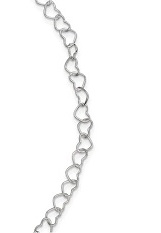 superb little heart link sterling silver baby bracelet